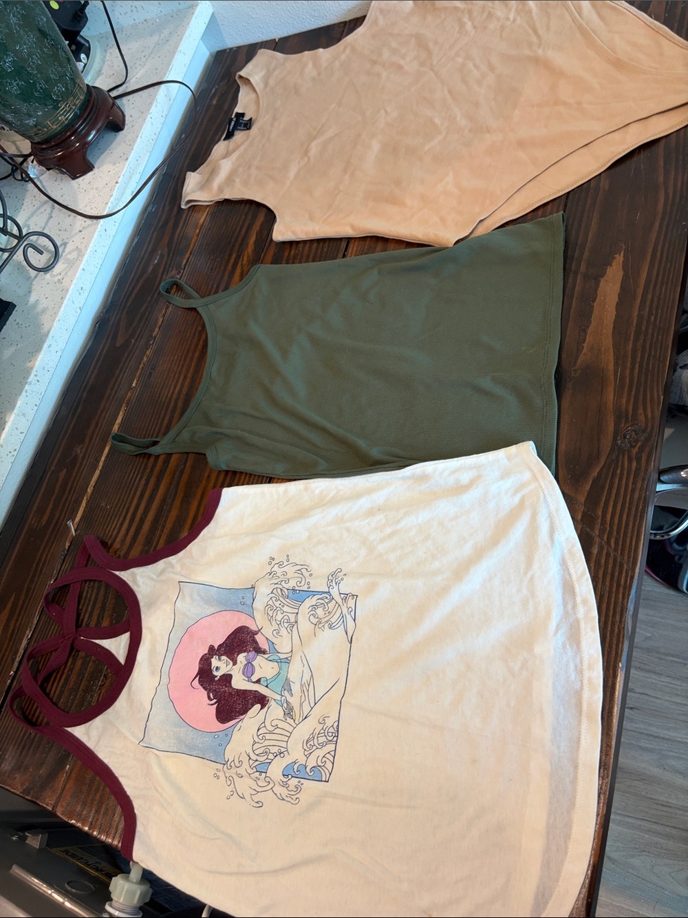 Disney The Little Mermaid Tank Top Set — White, Burgundy, Light Pink, Light Blue